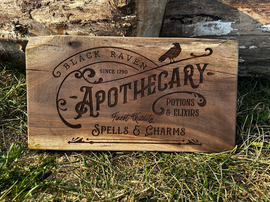 Black Raven Apothecary Sign