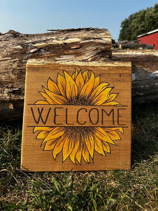 Sunflower Welcome Sign