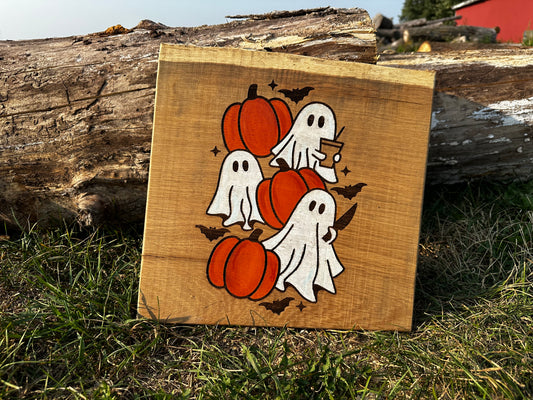 Ghostly Pumpkin Trio Sign