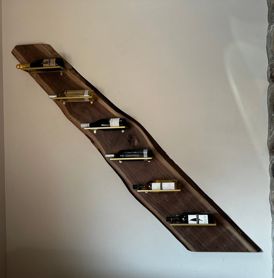 Live Edge Black Walnut Wine Rack