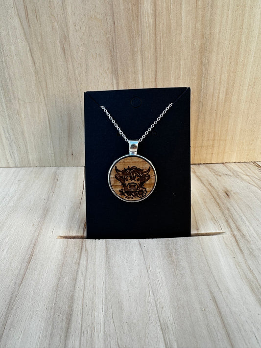 Highland Cow Pendant Necklace