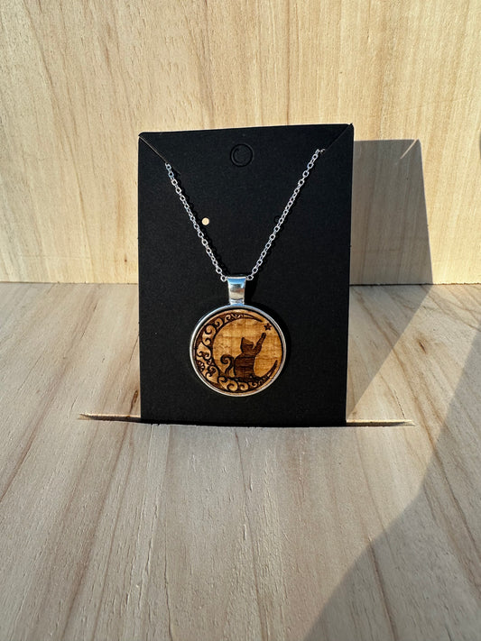 Moon Cat Pendant Necklace