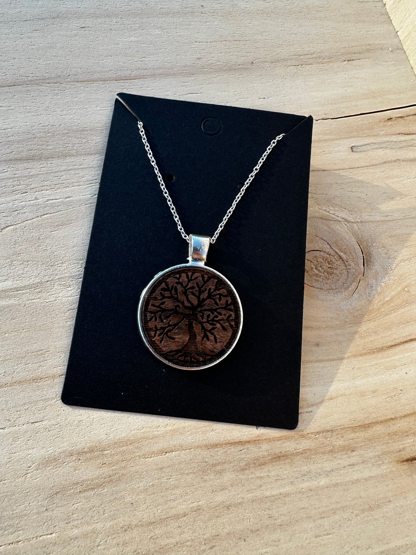 Tree of Life Pendant Necklace - Walnut