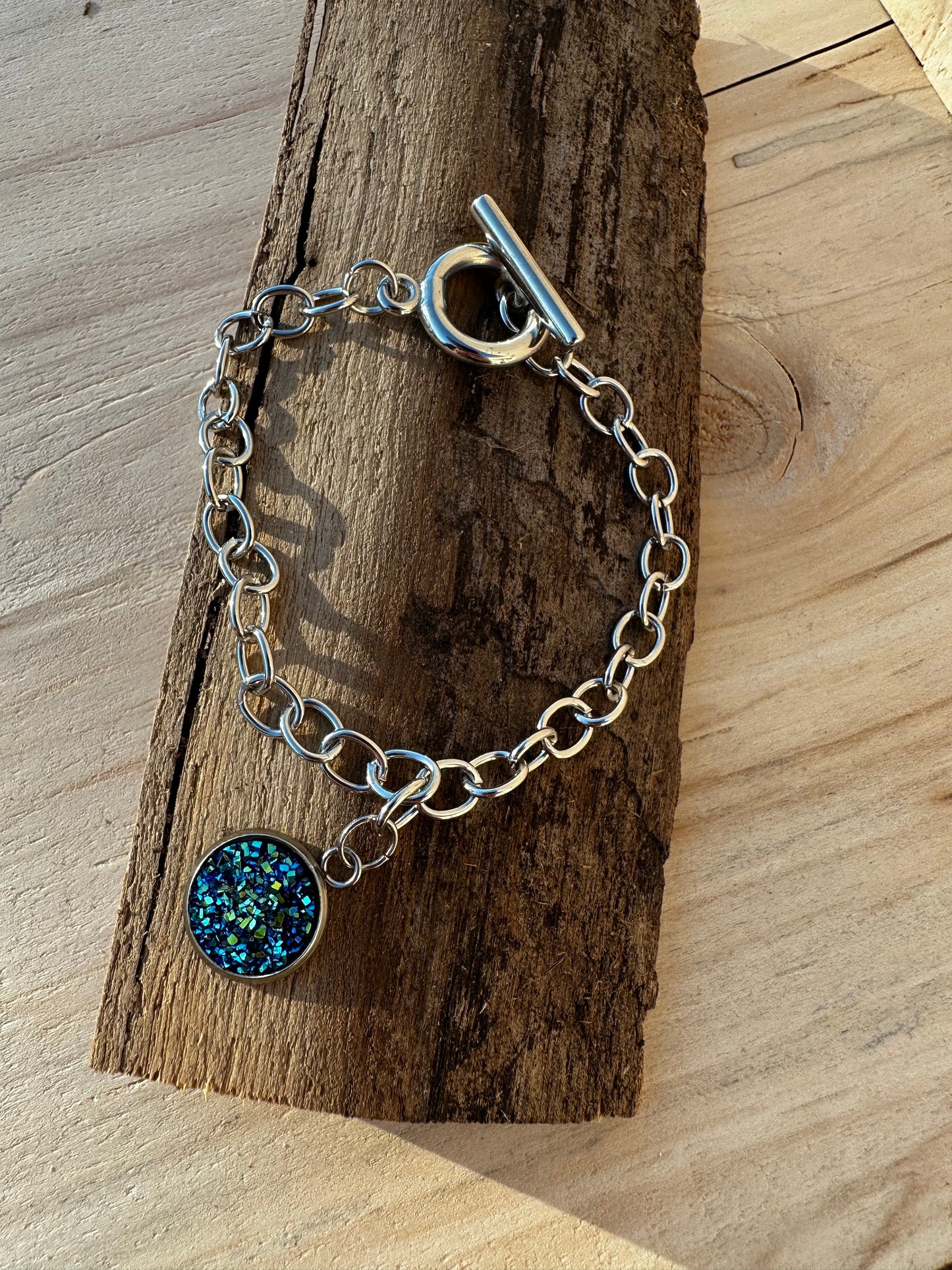 Faux Druzy Toggle-Clasp Bracelet