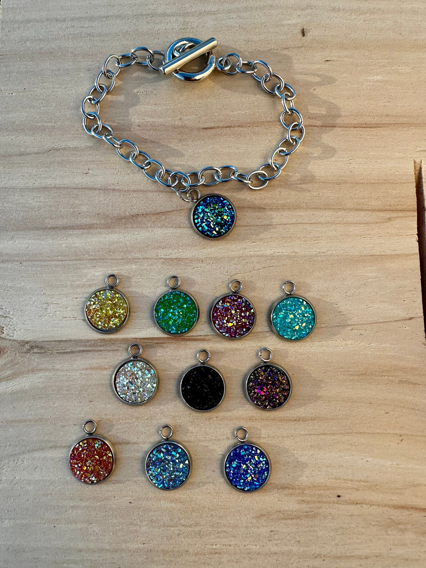 Faux Druzy Toggle-Clasp Bracelet